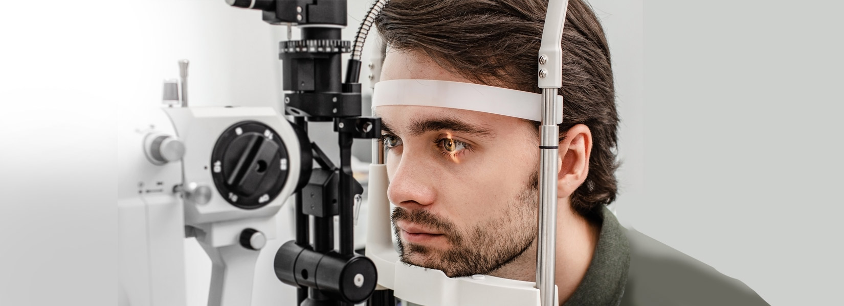 young man during eye exam in Washington